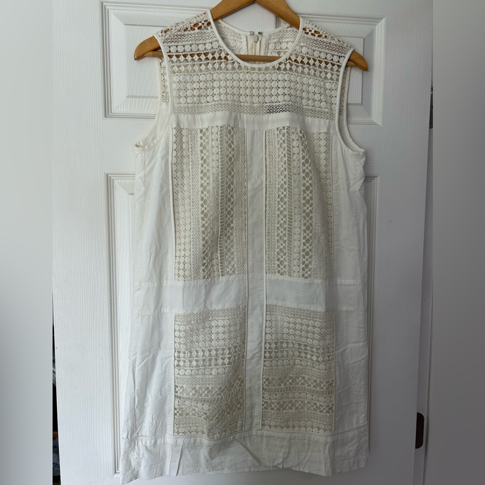 J. Crew cream Sleeveless lace Sundress size S